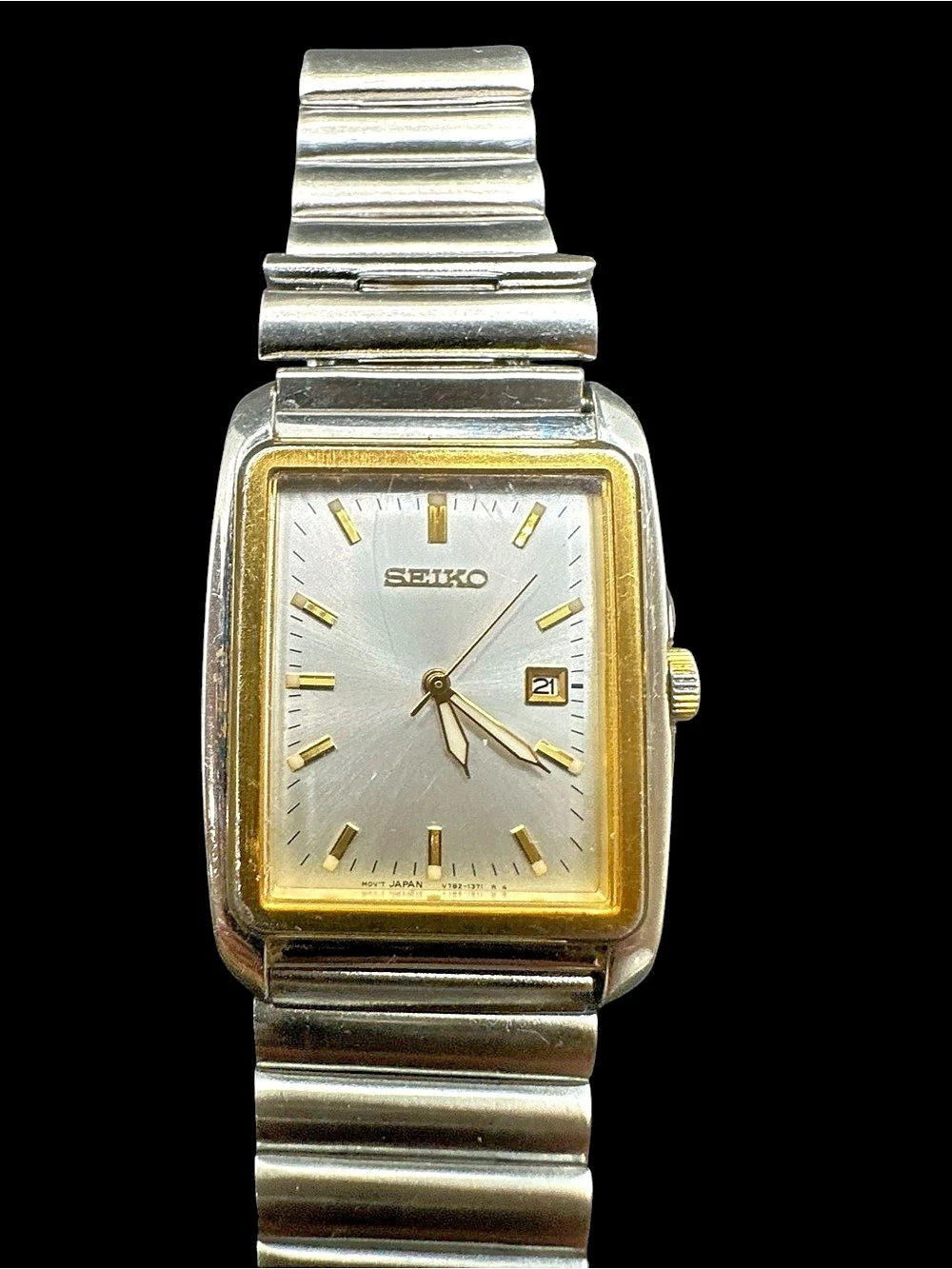 Seiko Rectangular Two-Tone Watch